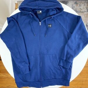 Under Armour Men’s Rival Fleece Hoodie Full Zip Blue Size Large